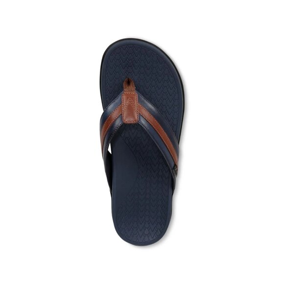Vionic Men\'s Tide II Toe Post Sandal Navy Brown Color NWT main image 5